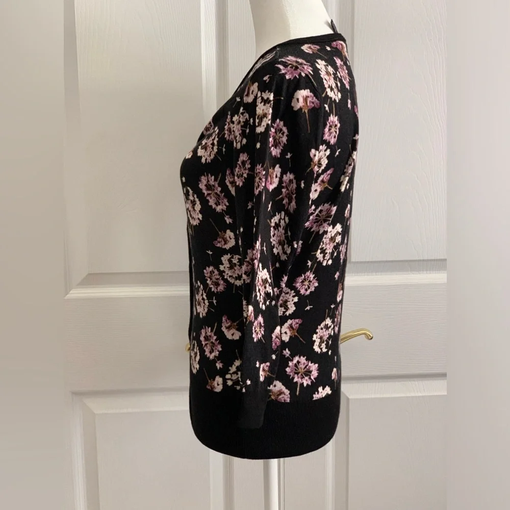 WHITE HOUSE BLACK MARKET Women’s Black with Purple Pink Floral Size: XS